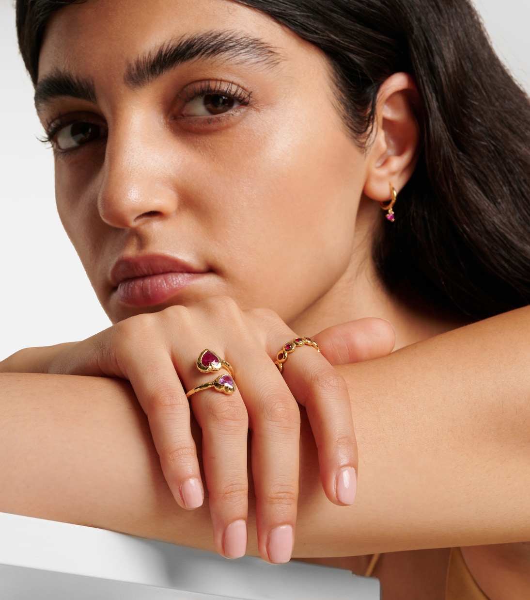 Bague d’éternité Nesting Gem en or 18 ct et rubis | Octavia Elizabeth