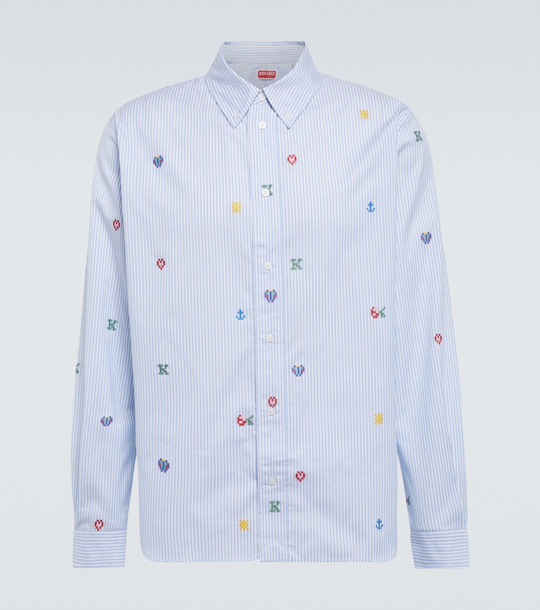Camicia in cotone a righe pixelate | Kenzo