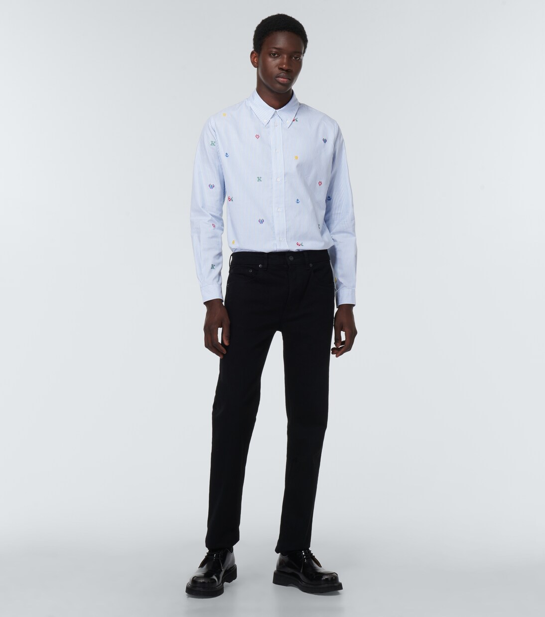 Camicia in cotone a righe pixelate | Kenzo