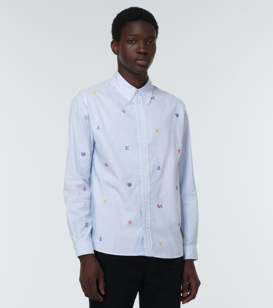Camicia in cotone a righe pixelate | Kenzo