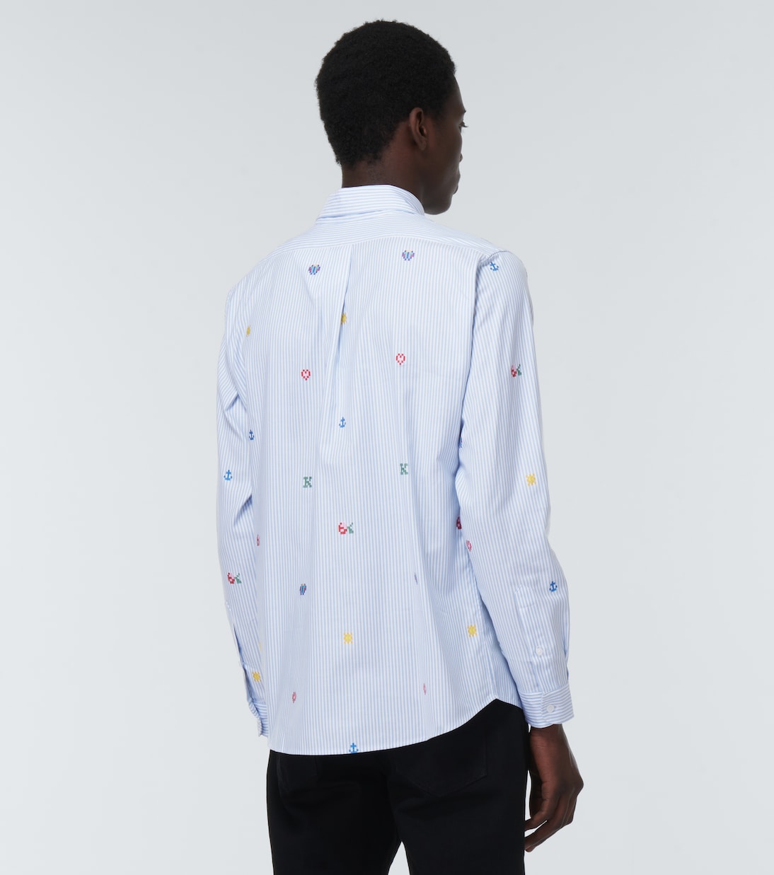 Camicia in cotone a righe pixelate | Kenzo