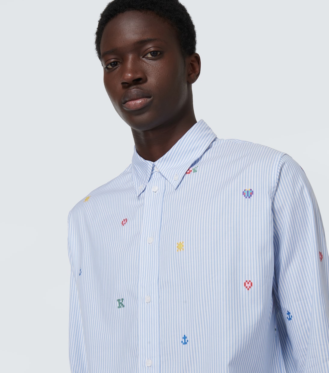 Camicia in cotone a righe pixelate | Kenzo