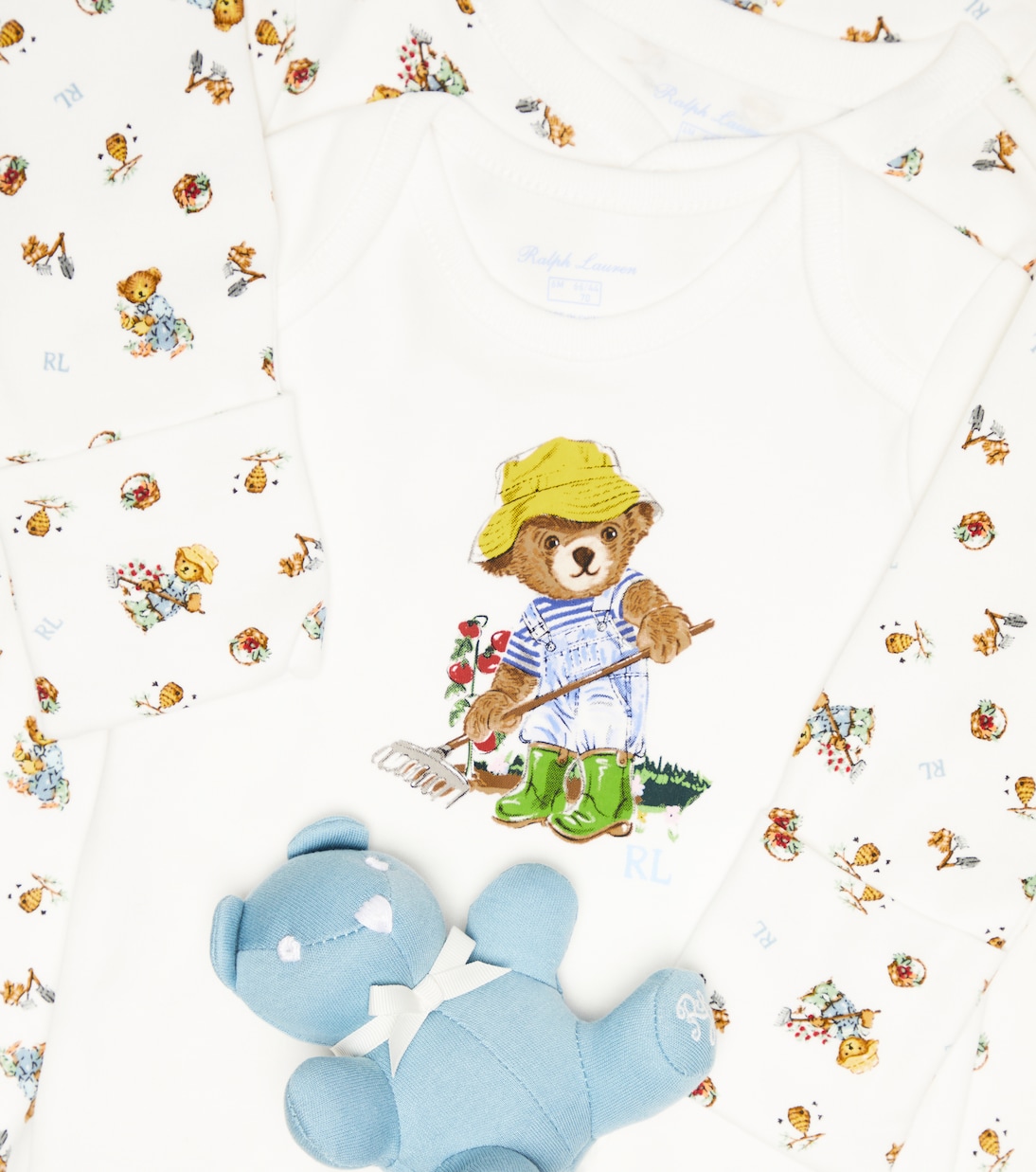 Baby Polo Bear playsuit, bib, and beanie set | Polo Ralph Lauren Kids