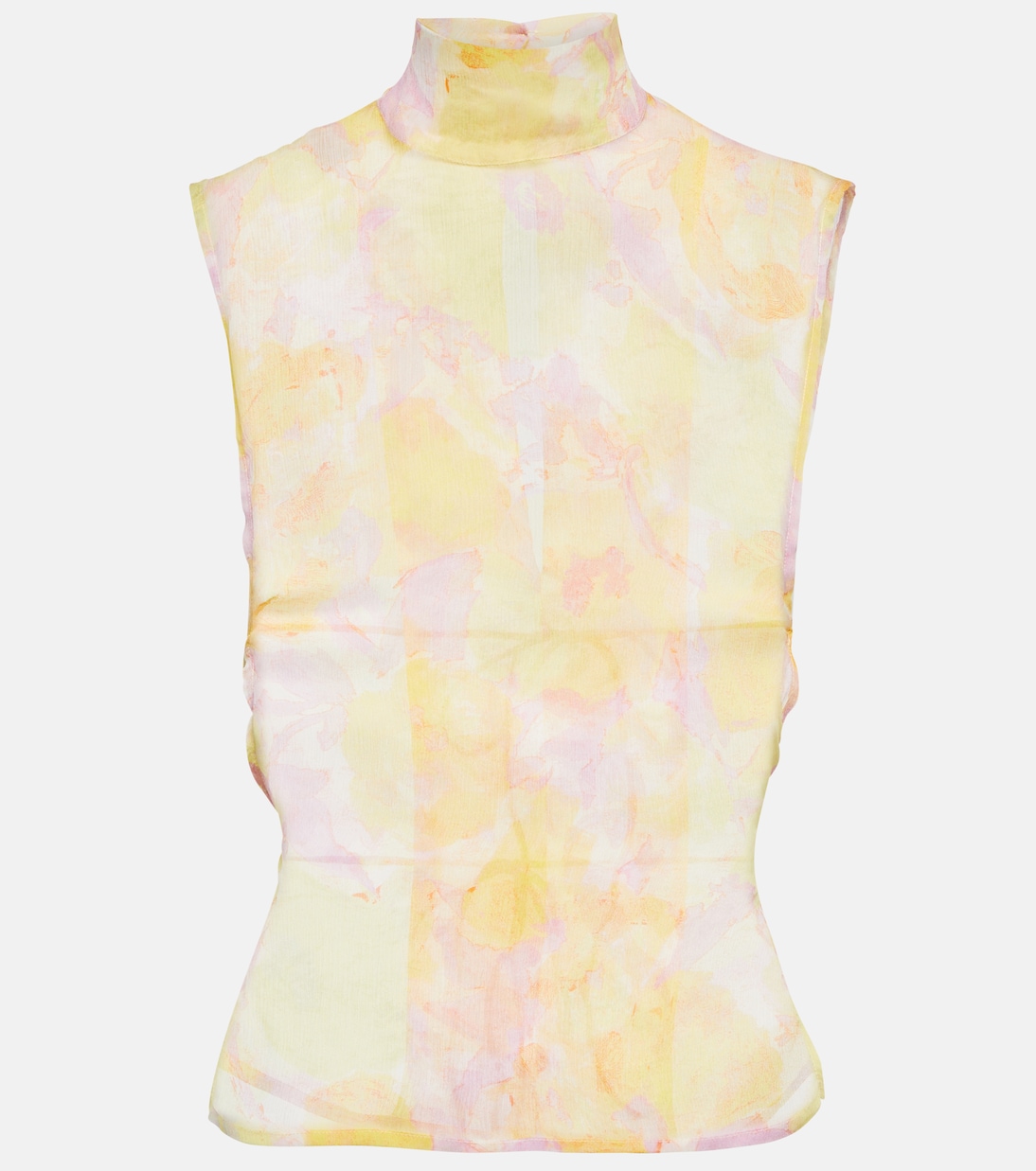 Printed mockneck silk top | Dries Van Noten