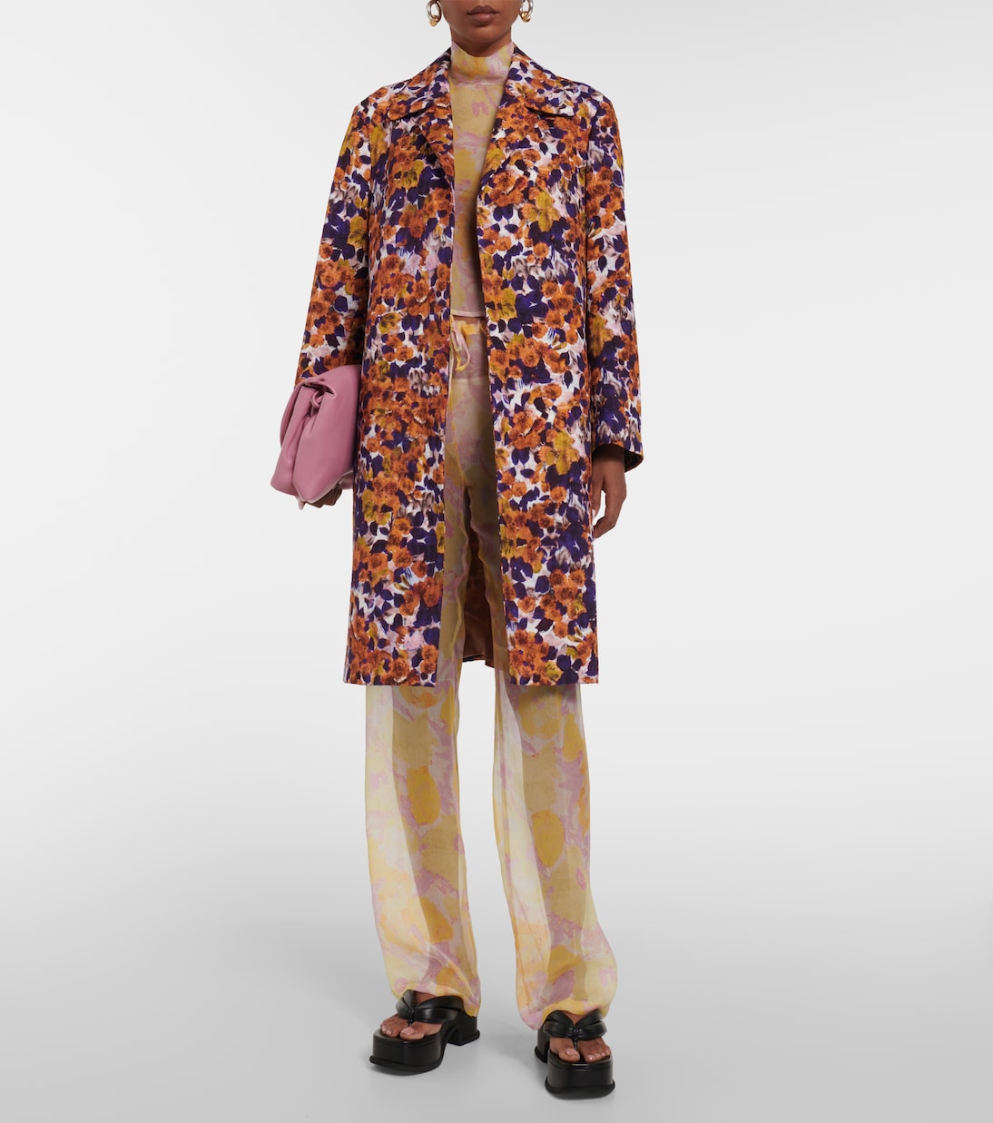 Printed mockneck silk top | Dries Van Noten