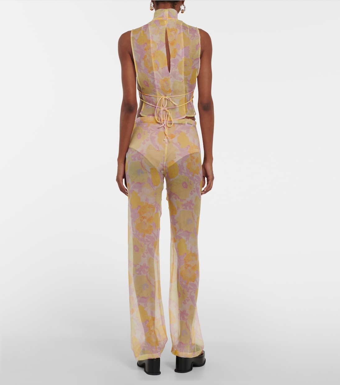 Printed mockneck silk top | Dries Van Noten