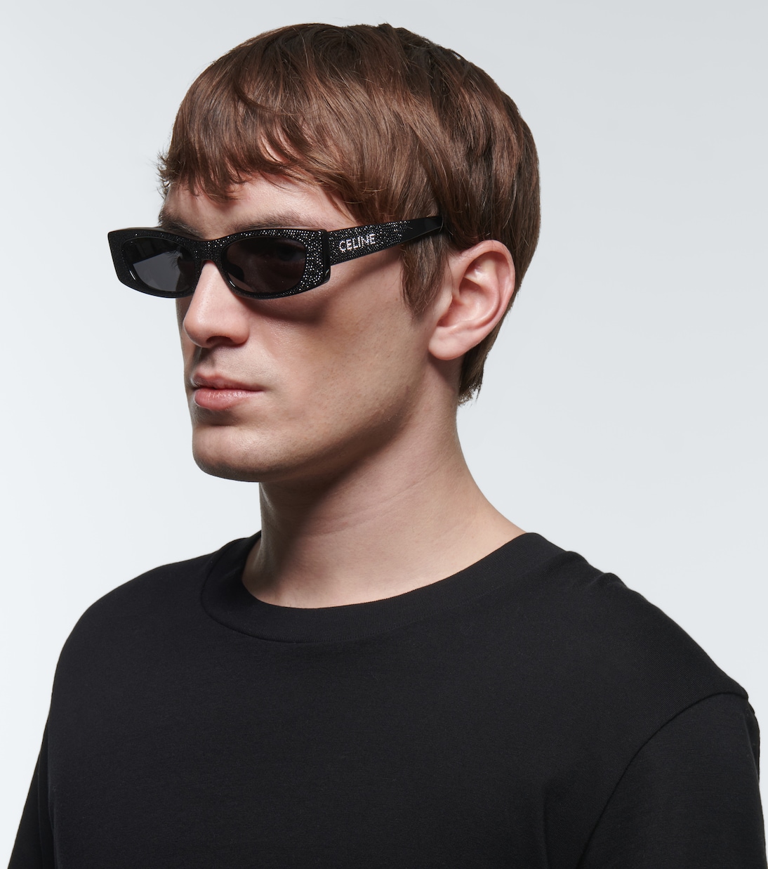 Crystal-embellished rectangular sunglasses | Celine Eyewear