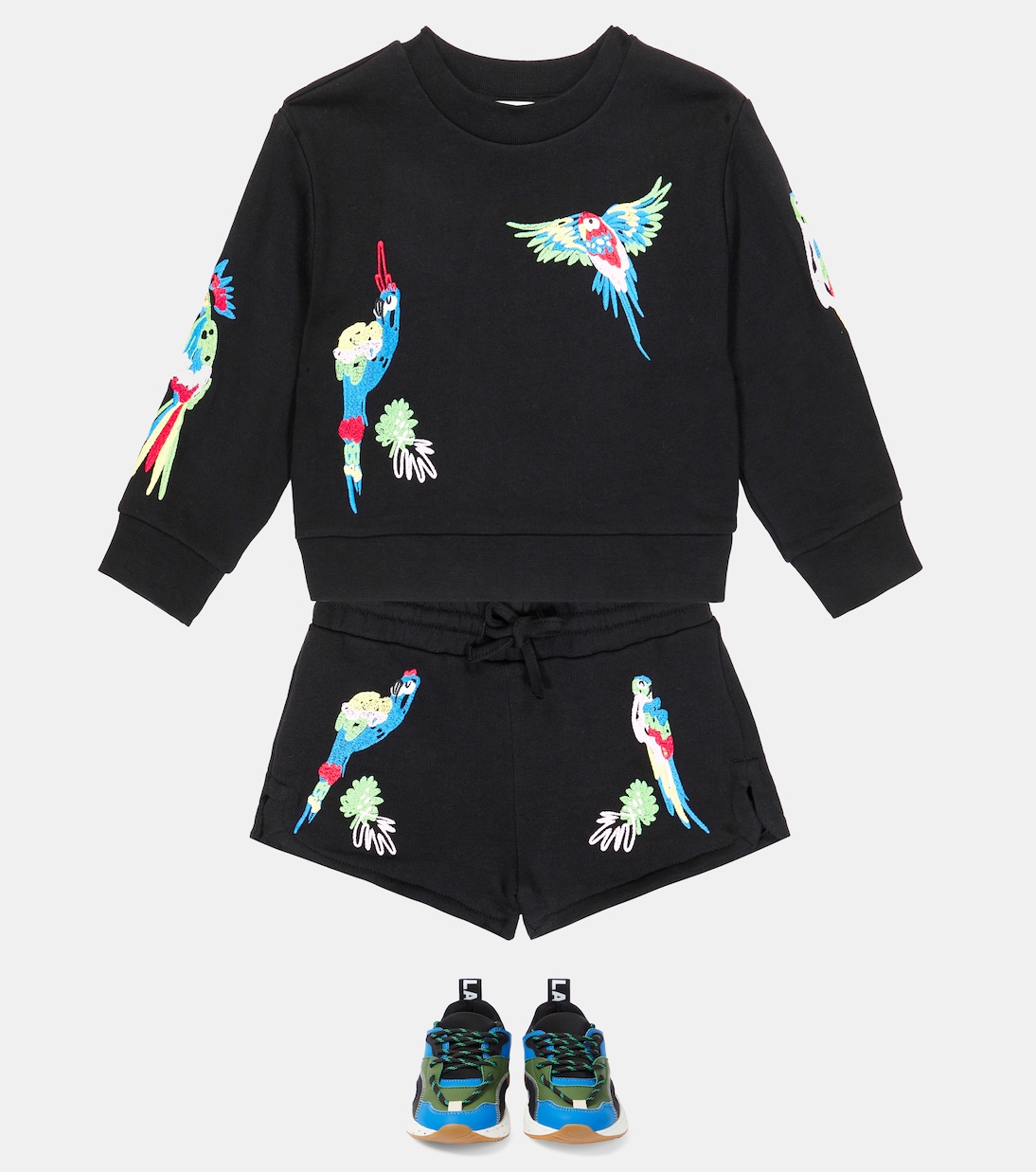 Set de sudadera y shorts de algodón | Stella McCartney Kids