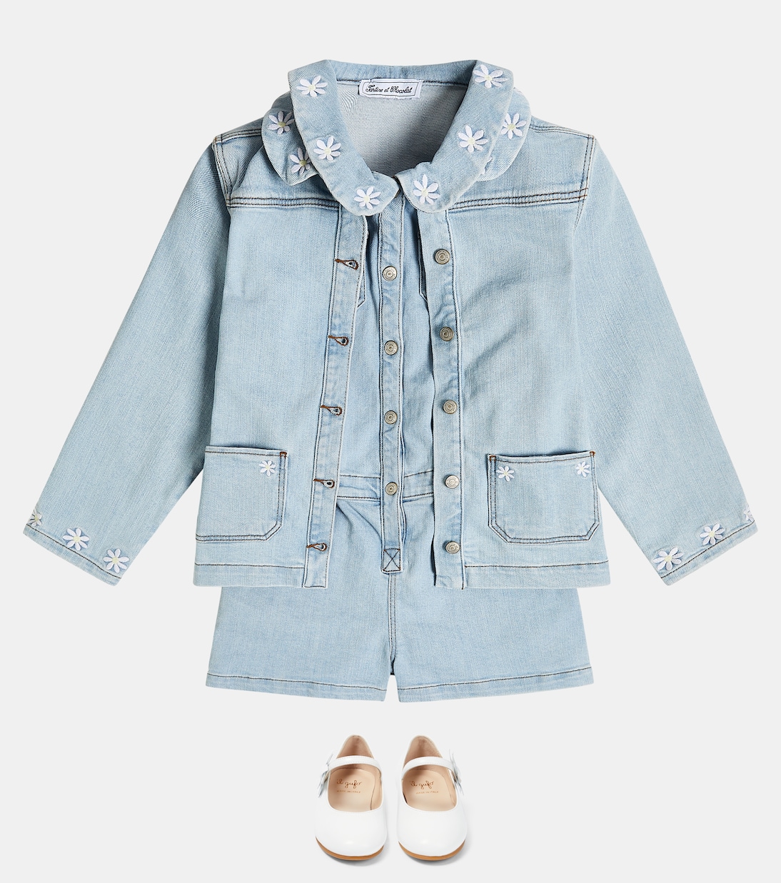 Bestickte Jeansjacke | Tartine et Chocolat