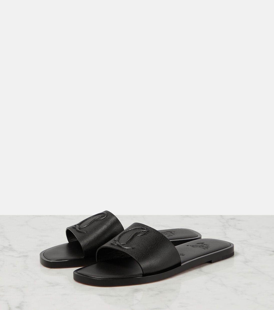 Mules CL en cuir embossé | Christian Louboutin
