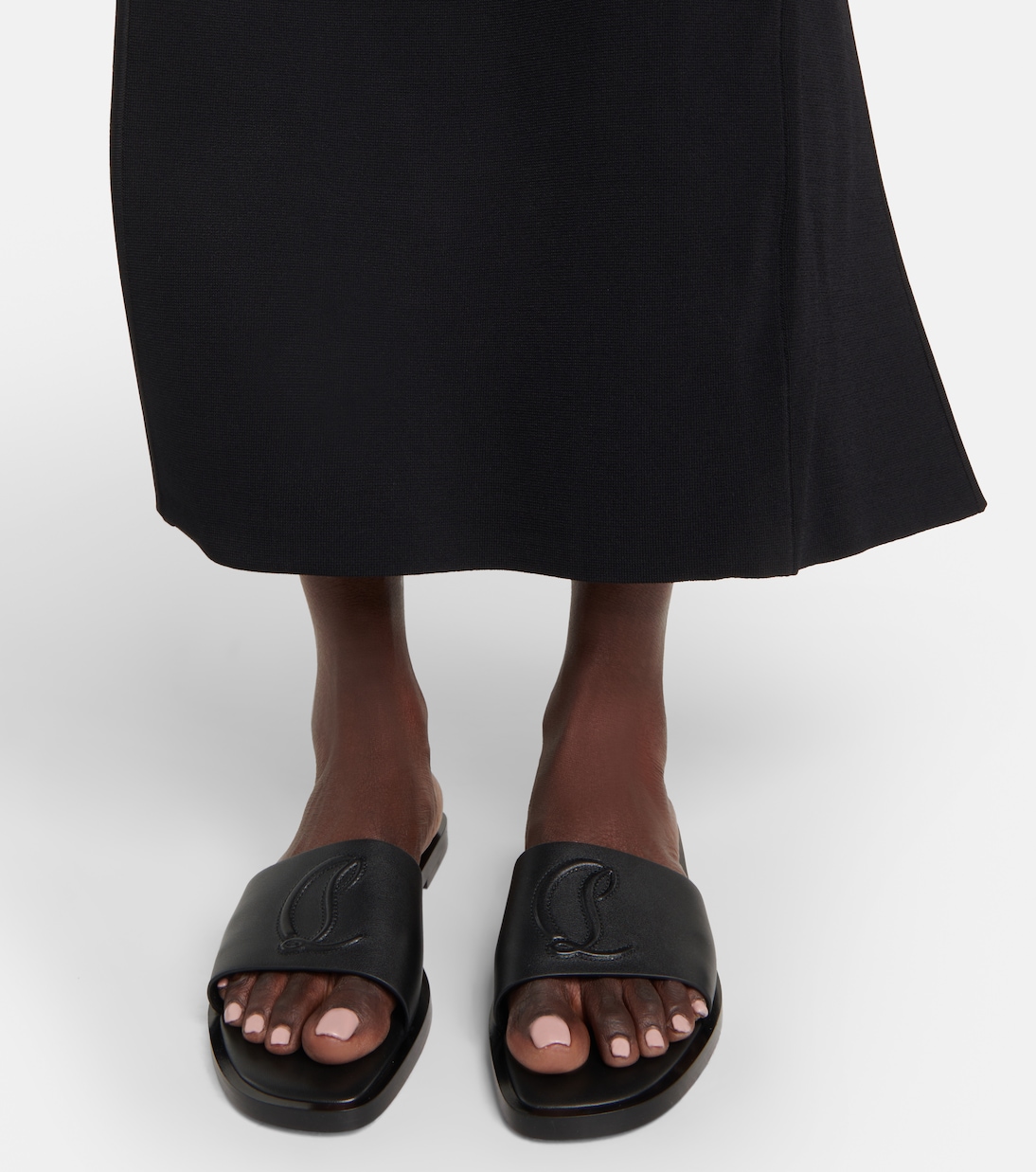 Mules CL en cuir embossé | Christian Louboutin