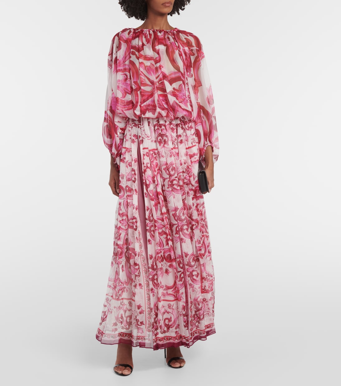 Blouse imprimée en chiffon de soie | Dolce&Gabbana