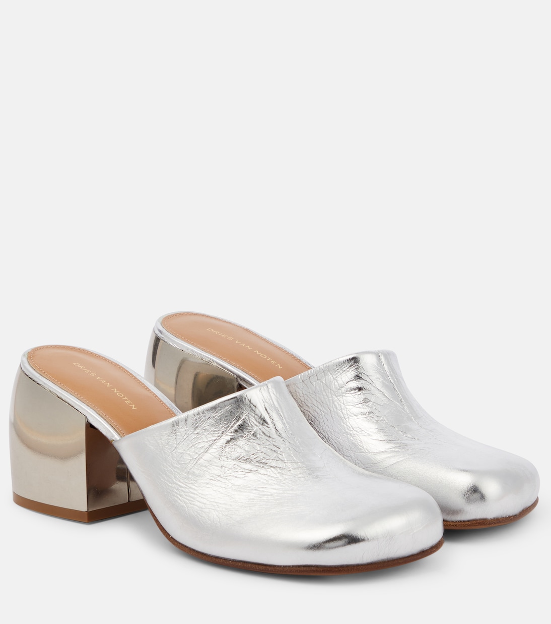 Metallic leather mules | Dries Van Noten
