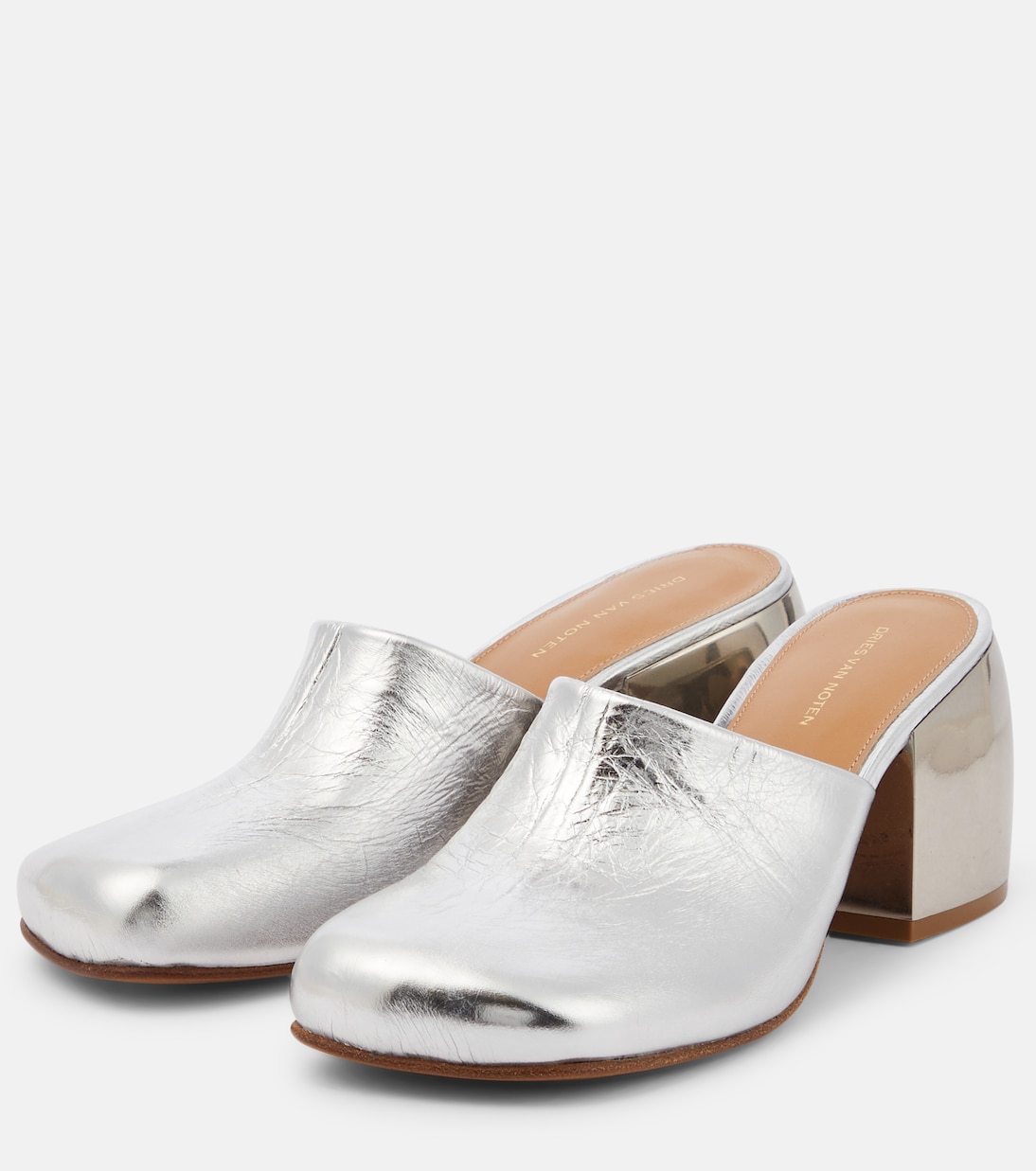 Metallic leather mules | Dries Van Noten