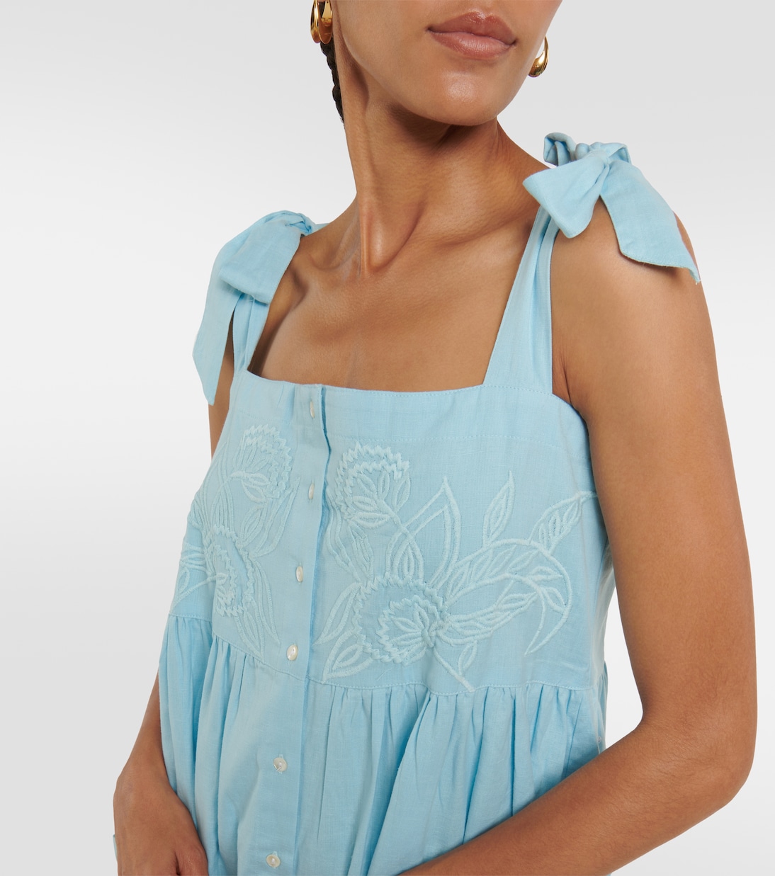 Vestido midi de algodón bordado | Juliet Dunn