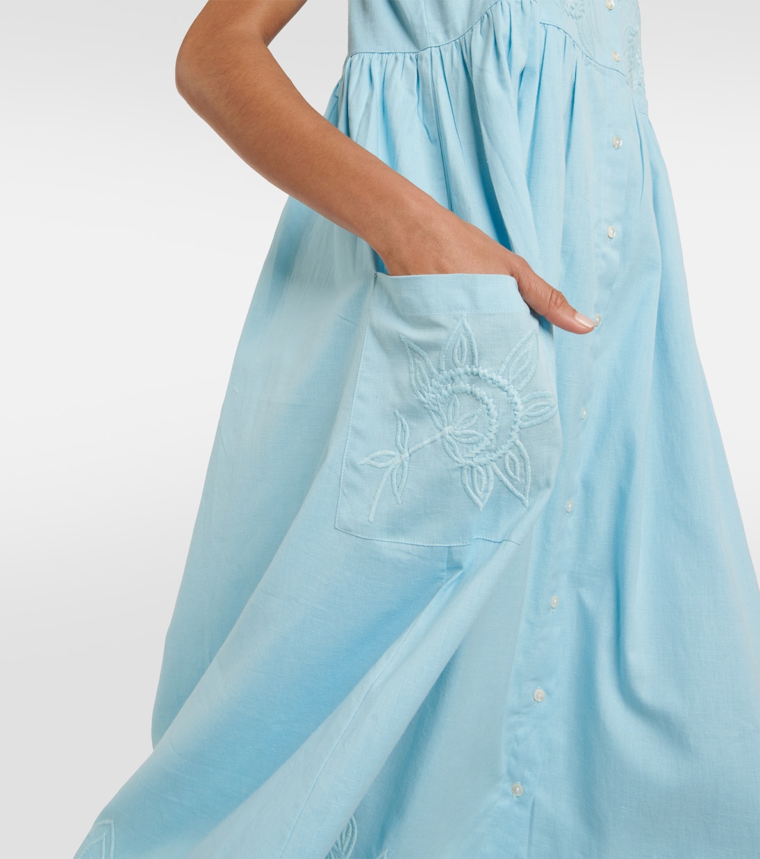 Vestido midi de algodón bordado | Juliet Dunn