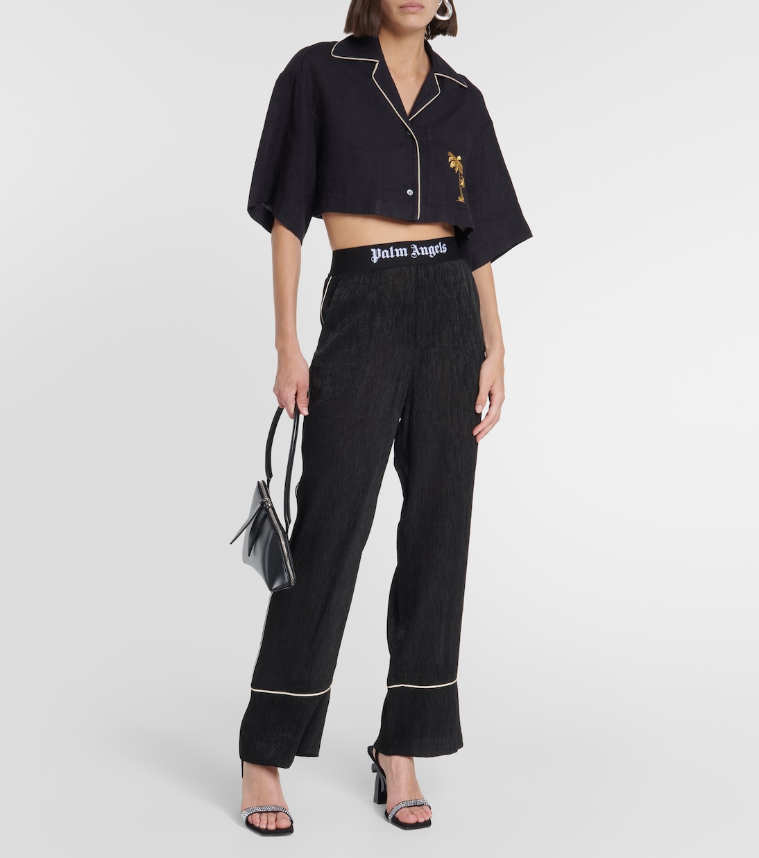 Besticktes Hemd aus Leinen | Palm Angels