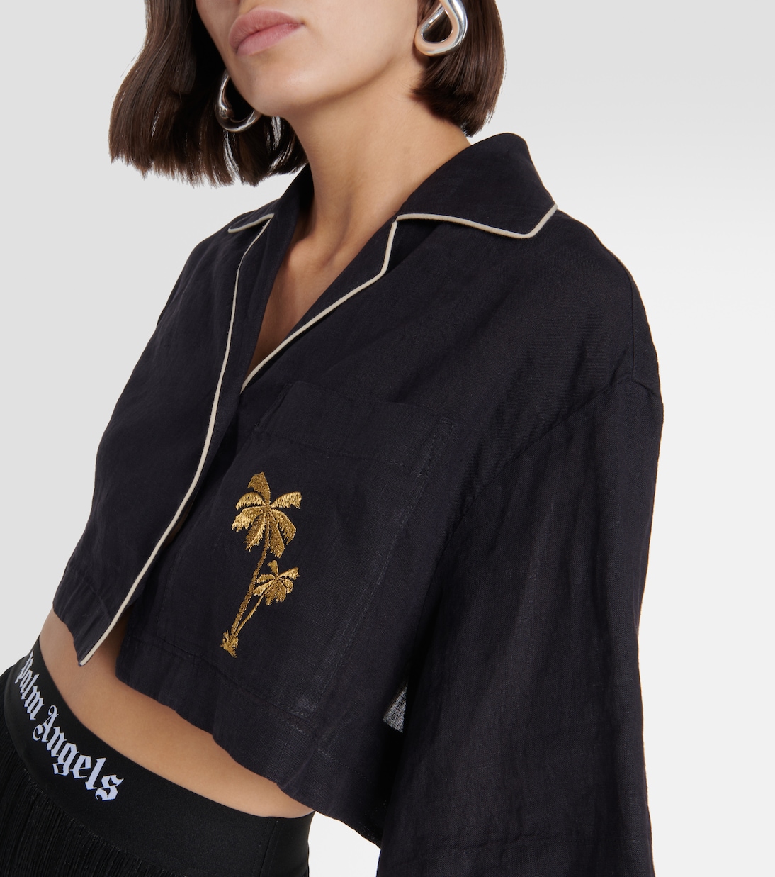 Besticktes Hemd aus Leinen | Palm Angels