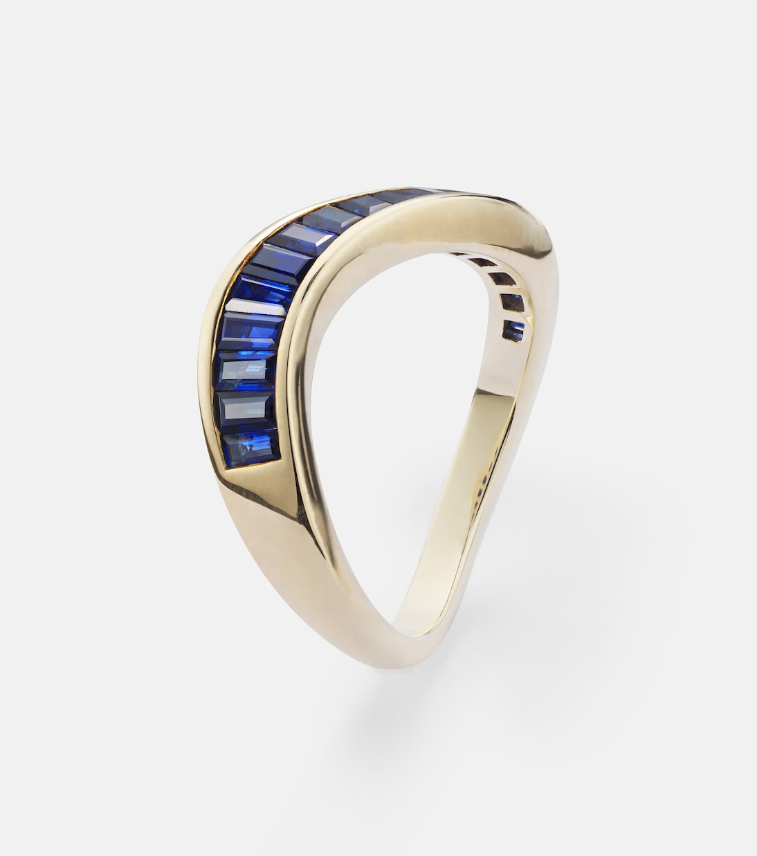 Bague Wave en or 9 ct et saphirs | Rainbow K
