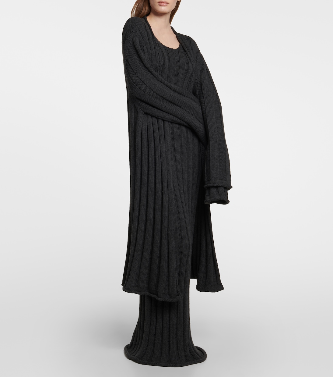 Cardigan in maglia di lana a coste | The Row