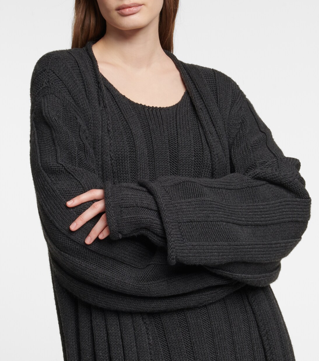 Cardigan in maglia di lana a coste | The Row