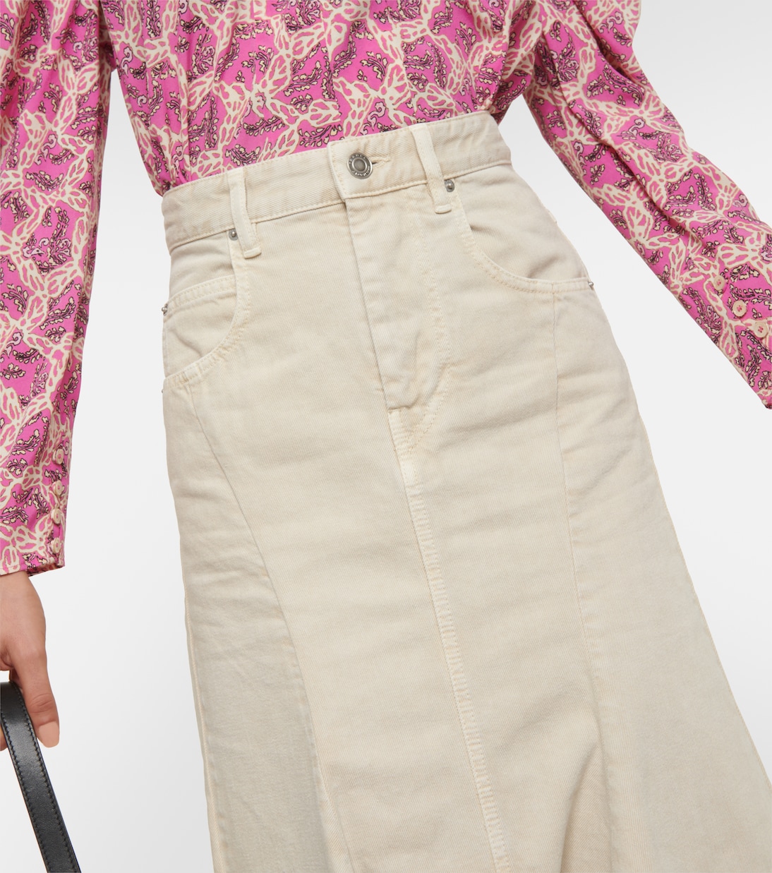 Falda midi Nyda en denim | Isabel Marant