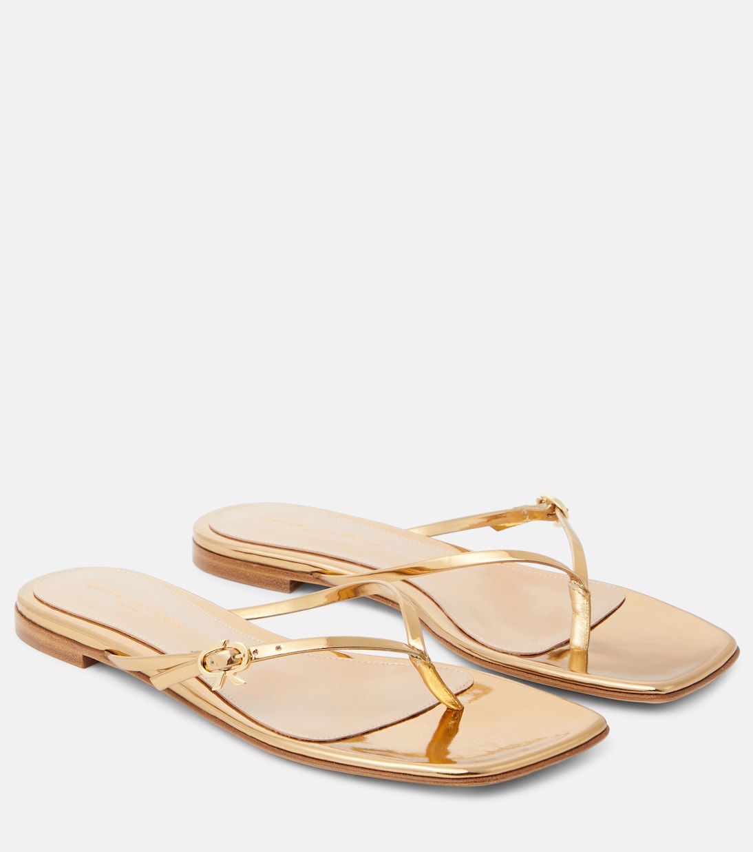 Sandali infradito in pelle metallizzata | Gianvito Rossi