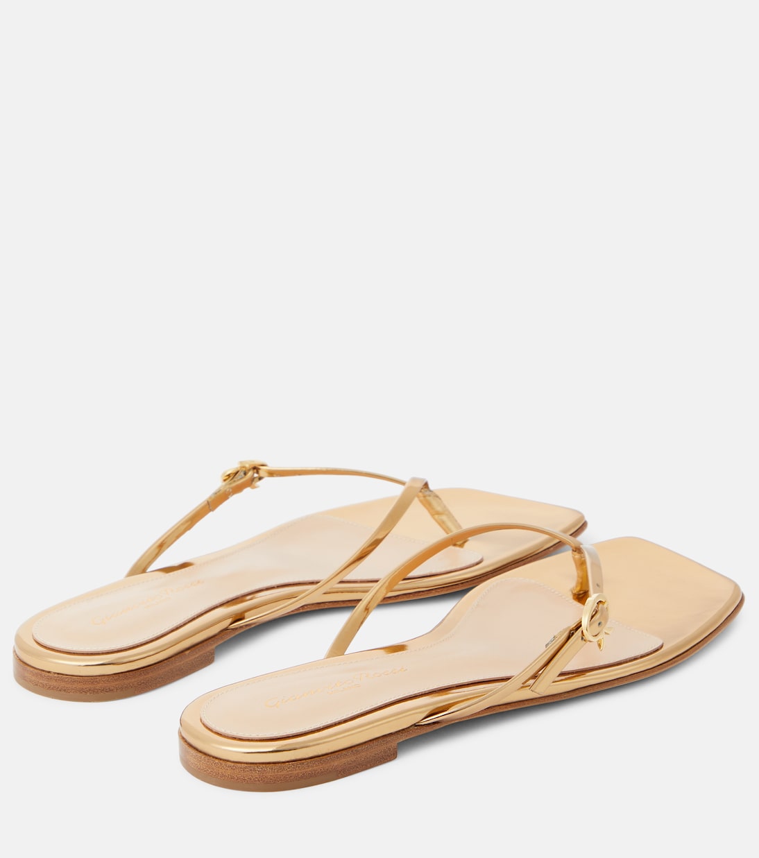 Sandali infradito in pelle metallizzata | Gianvito Rossi