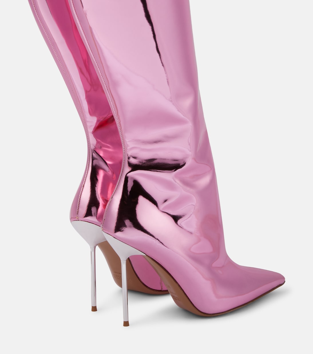 Lidia mirrored leather knee-high boots | Paris Texas