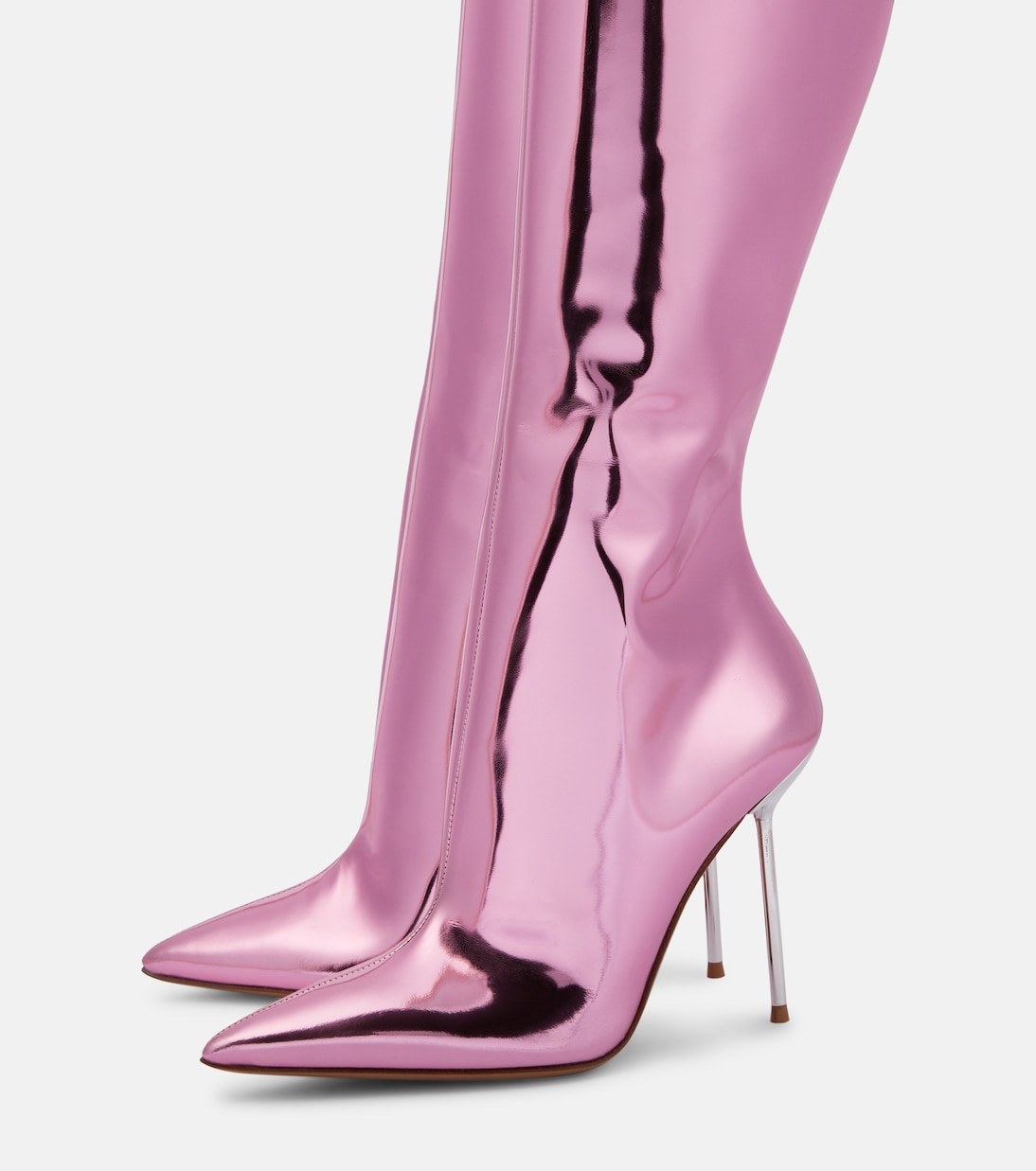 Lidia mirrored leather knee-high boots | Paris Texas