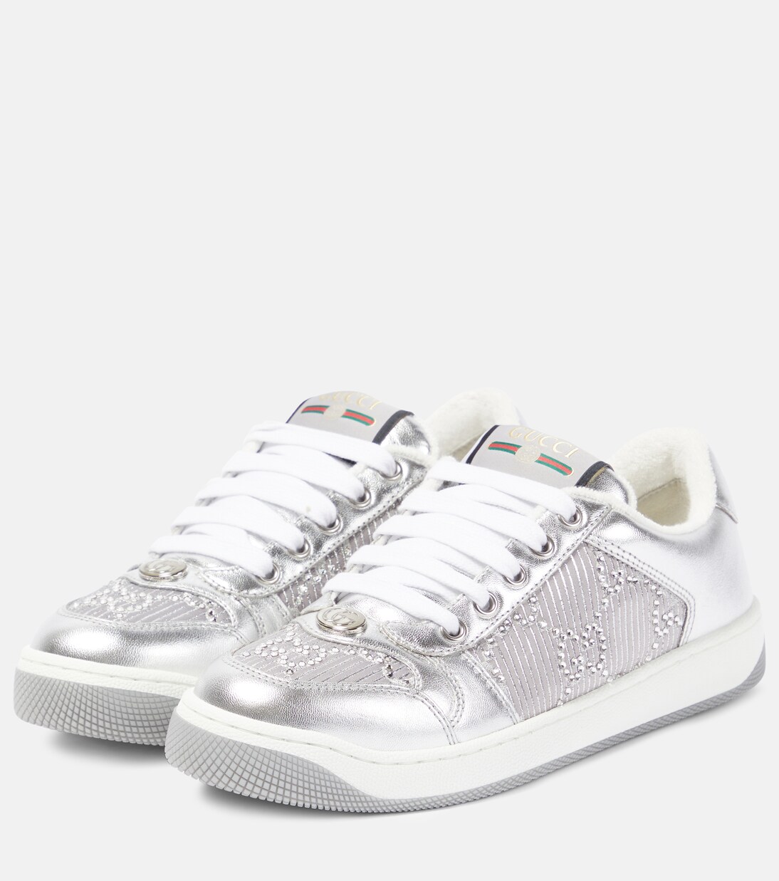 Silver gucci trainers outlet