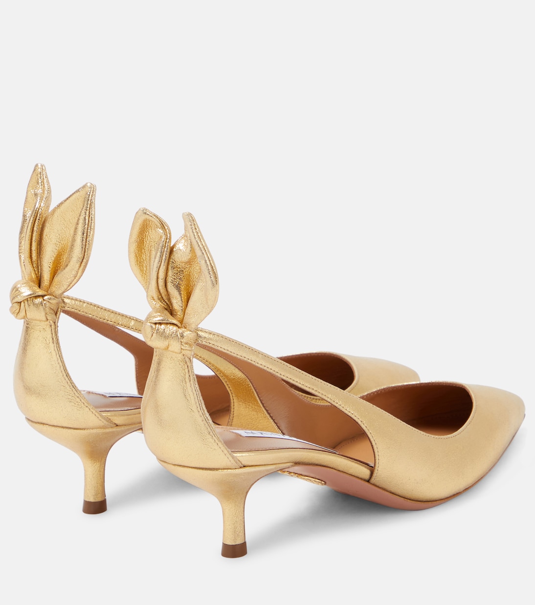 Escarpins Bow Tie en cuir métallisé | Aquazzura