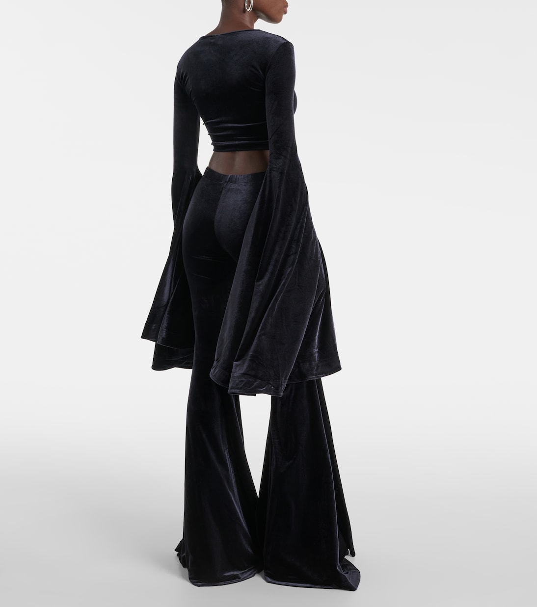Top raccourci en velours | Vetements