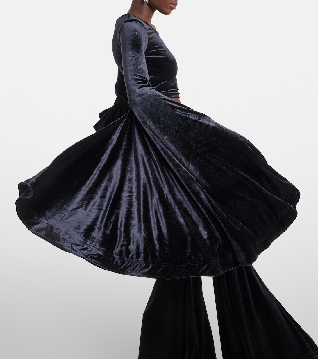 Top raccourci en velours | Vetements