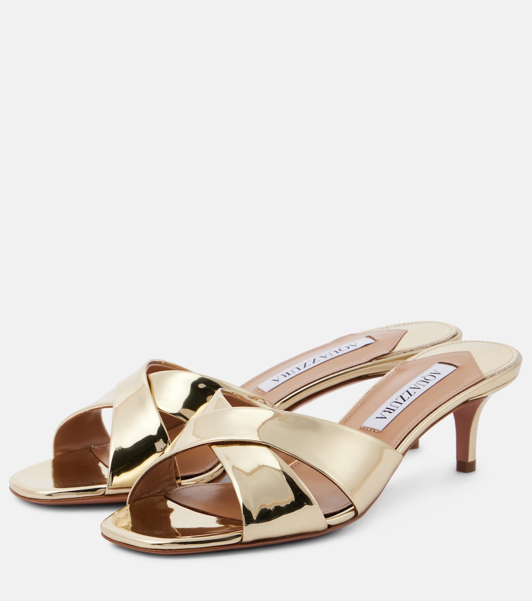 Divine 50 mirrored leather mules | Aquazzura