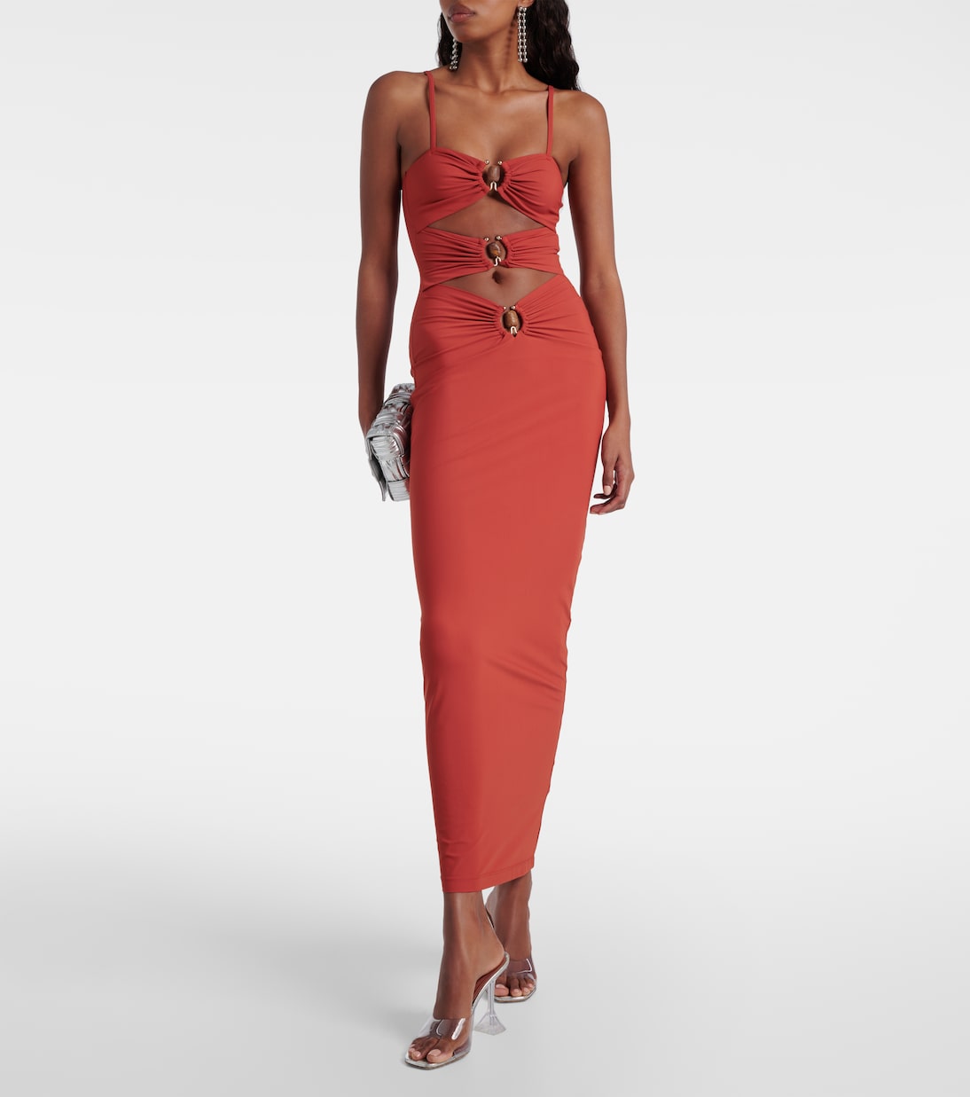 Vestido largo Crystal Orbit con abertura | Christopher Esber
