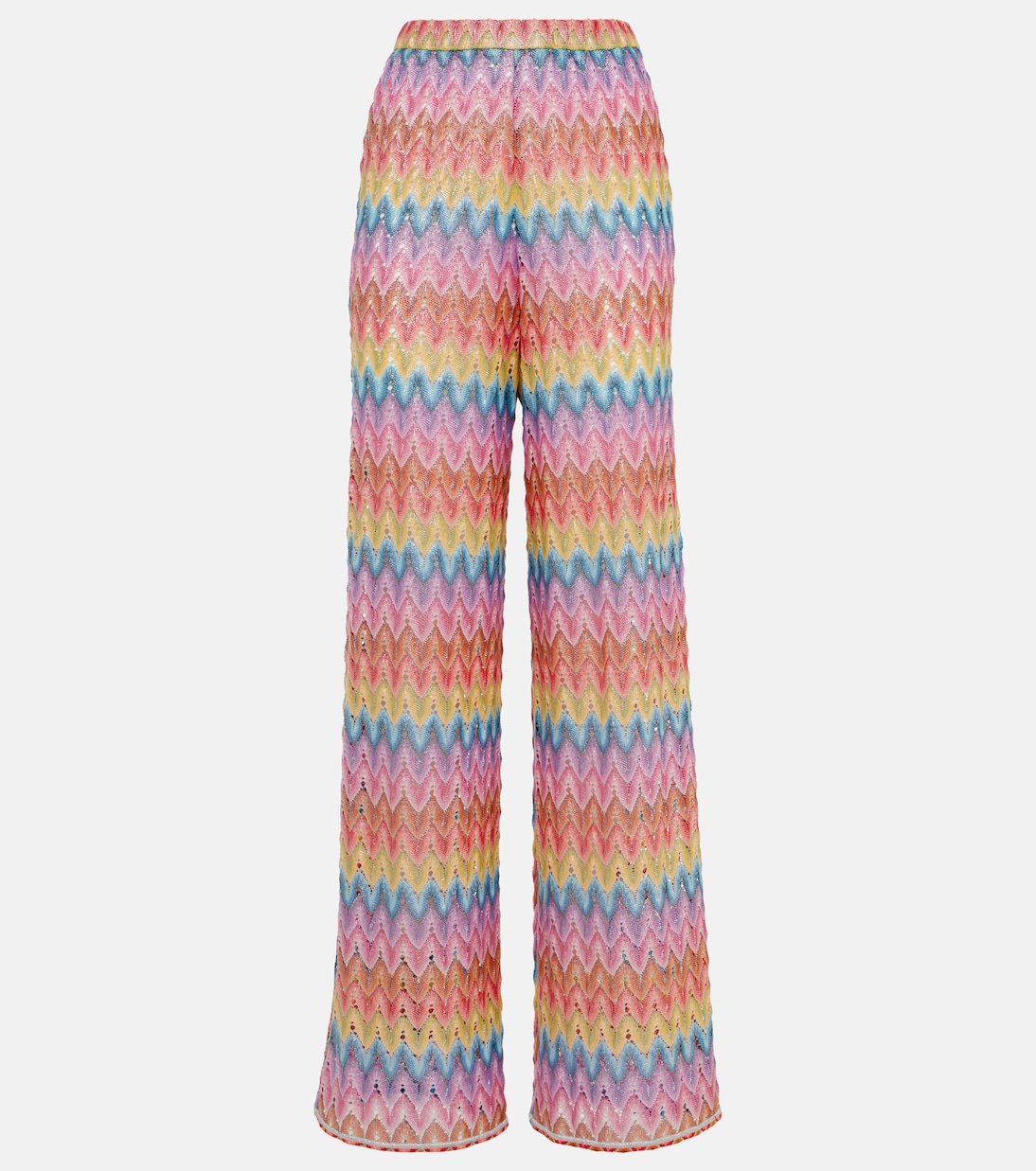 Zigzag lamé palazzo pants | Missoni