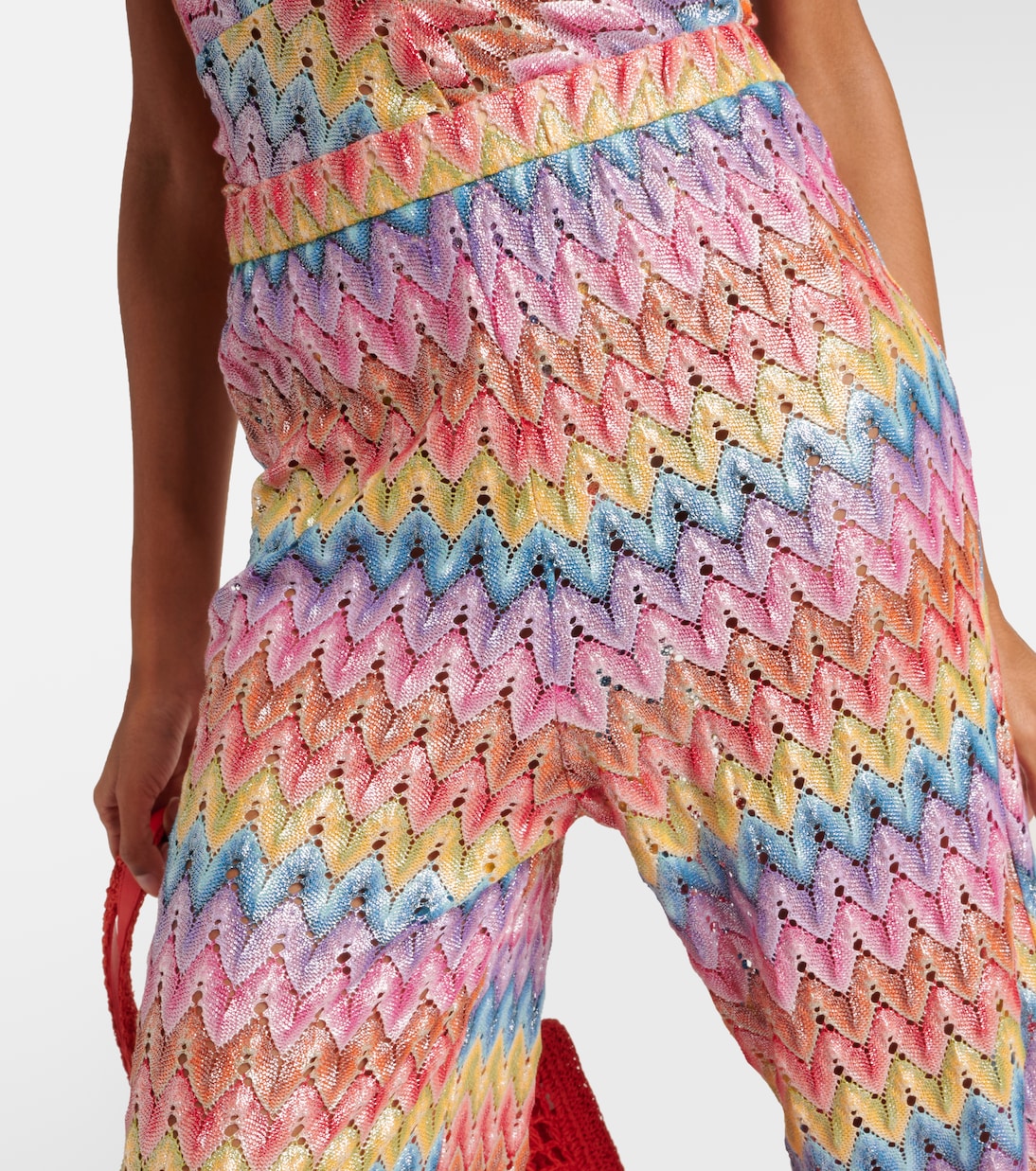 Zigzag lamé palazzo pants | Missoni