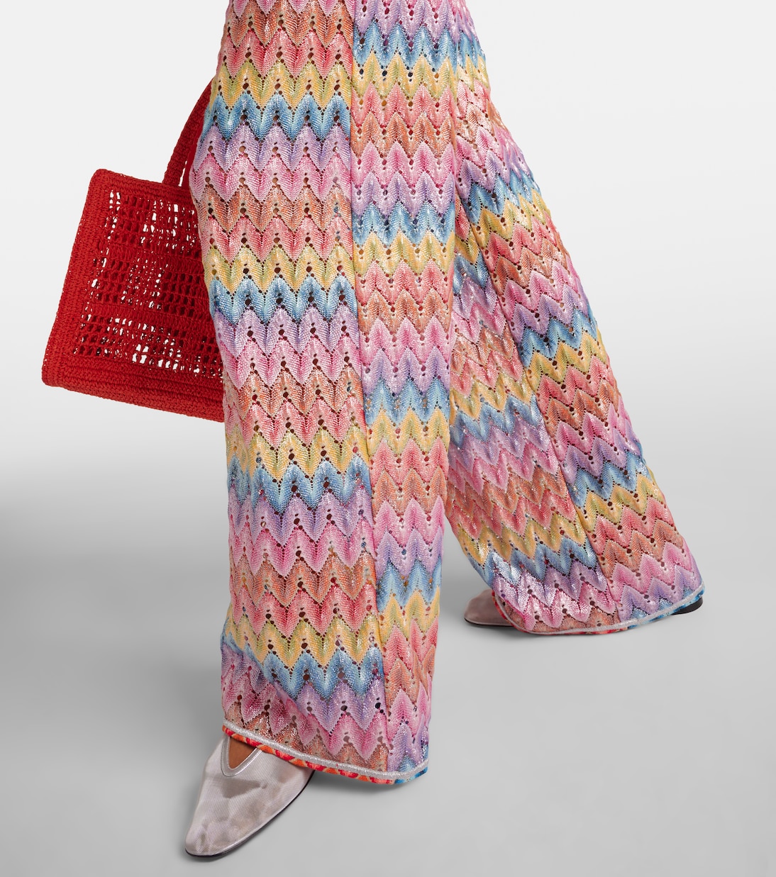 Zigzag lamé palazzo pants | Missoni