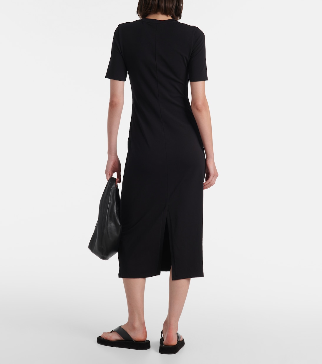 Gathered cotton-blend midi dress | Vince