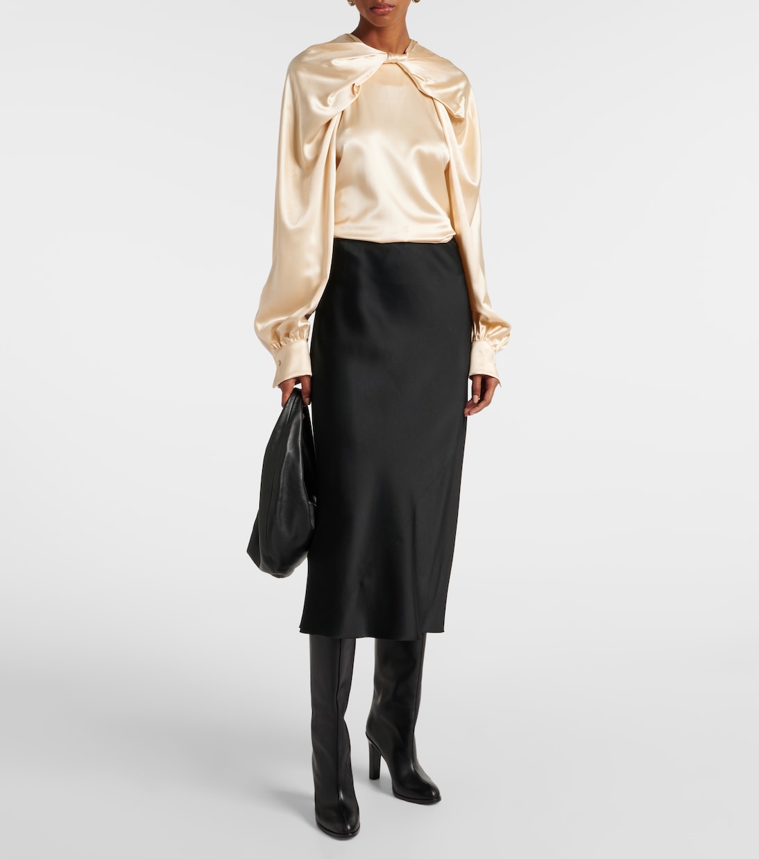 Elegante Key torchon silk satin blouse | Max Mara