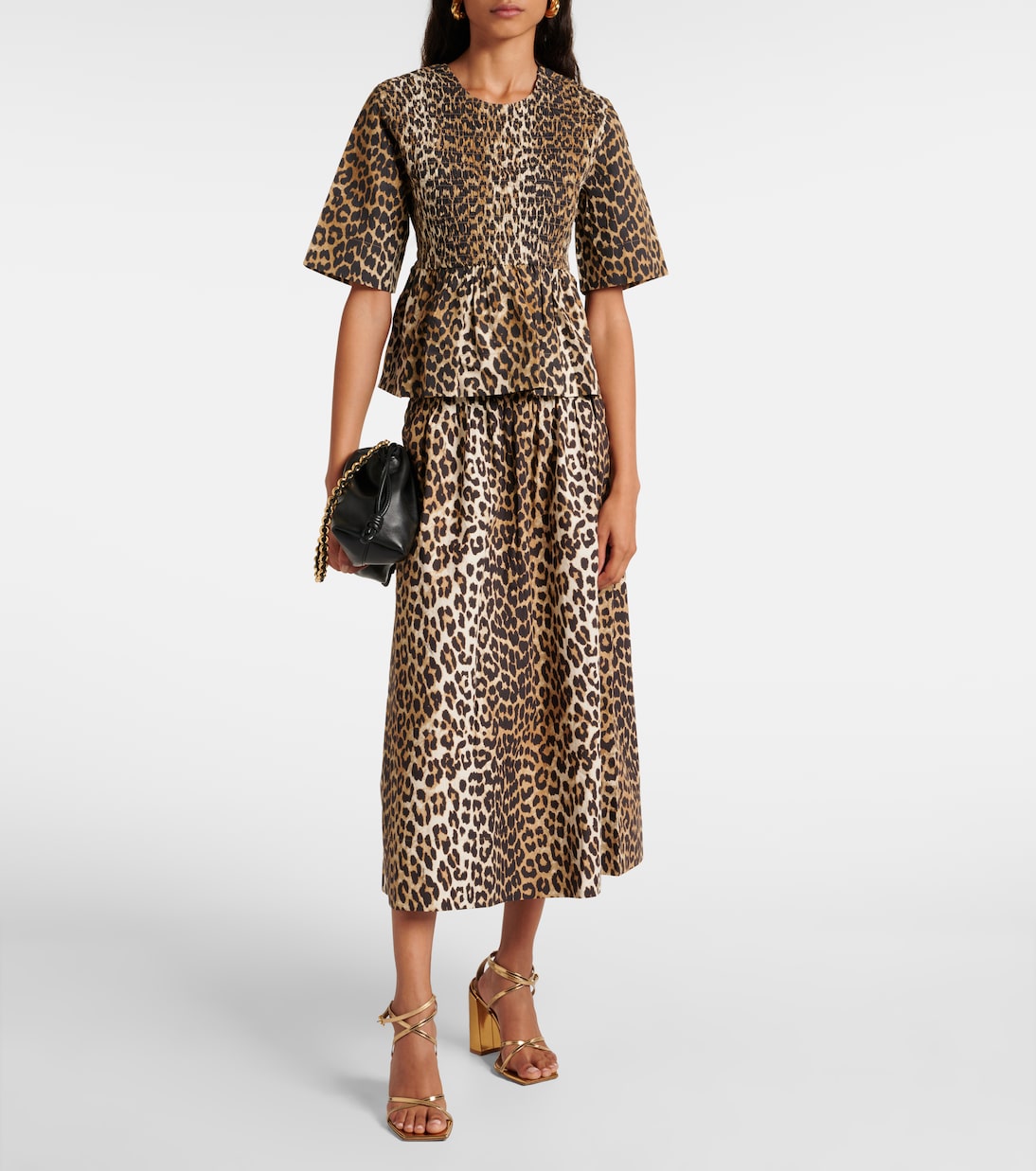 Leopard-print cotton top | Ganni