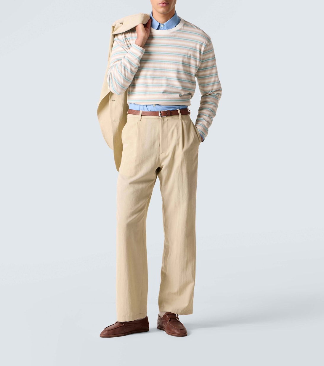 Cotton and wool viyella suit pants | Auralee
