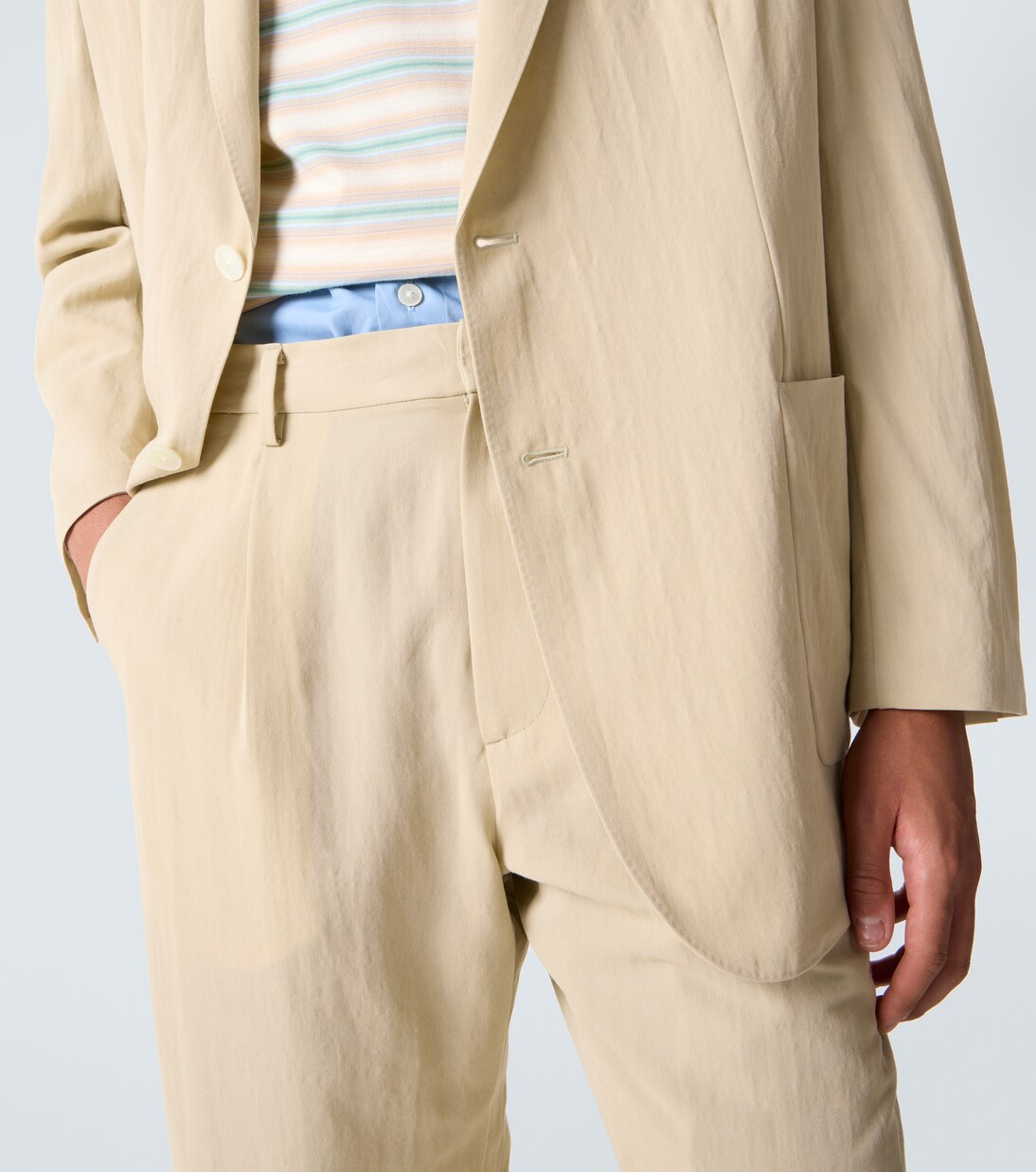 Cotton and wool viyella suit pants | Auralee