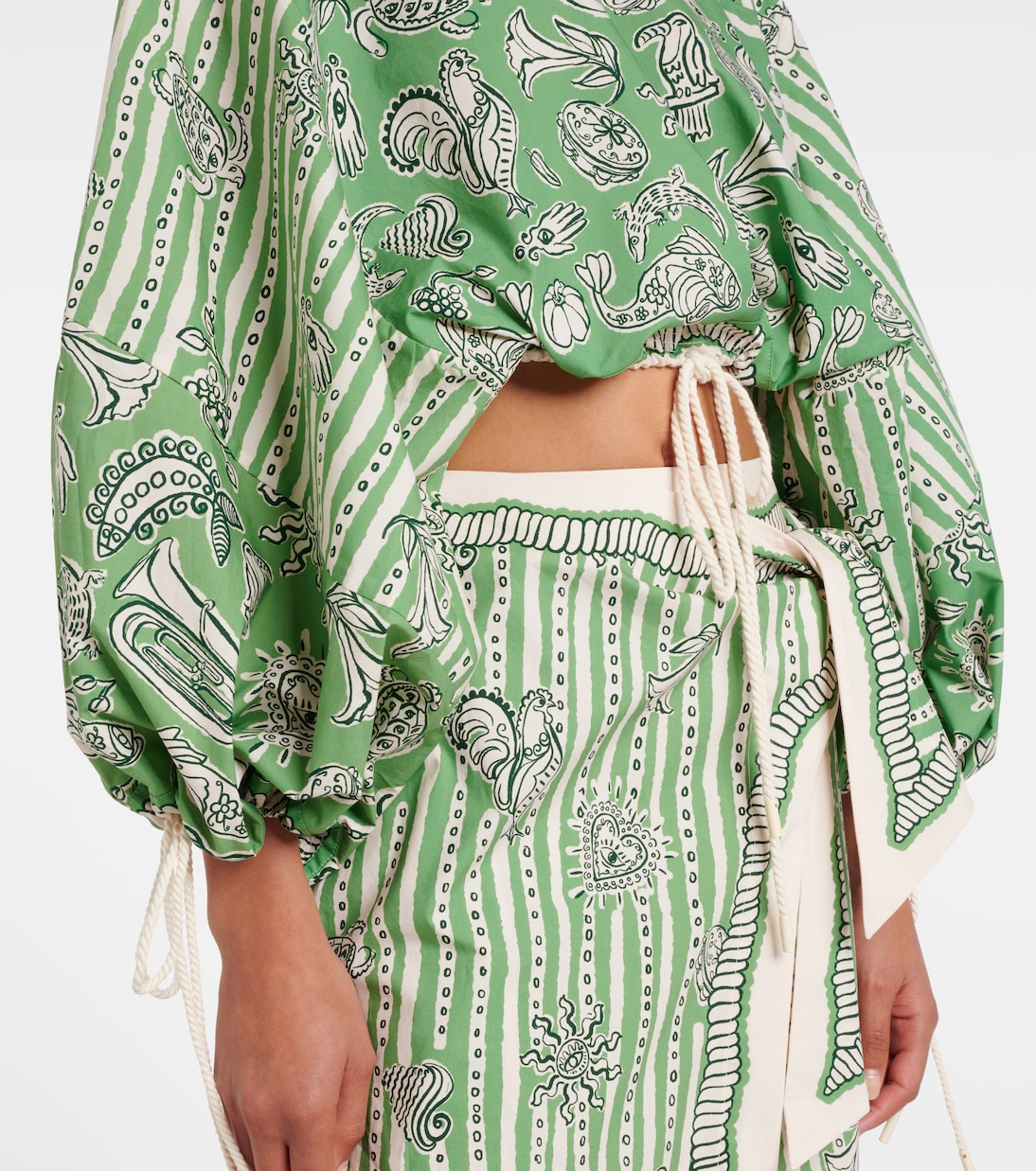 Top cropped Lula in cotone con stampa | Alémais