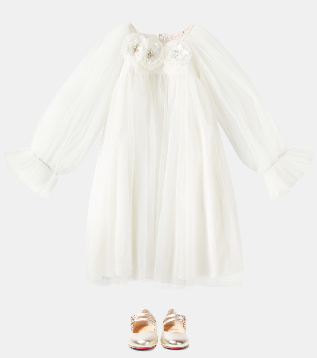 Ballerines Jane Fille en cuir métallisé | Christian Louboutin Kids