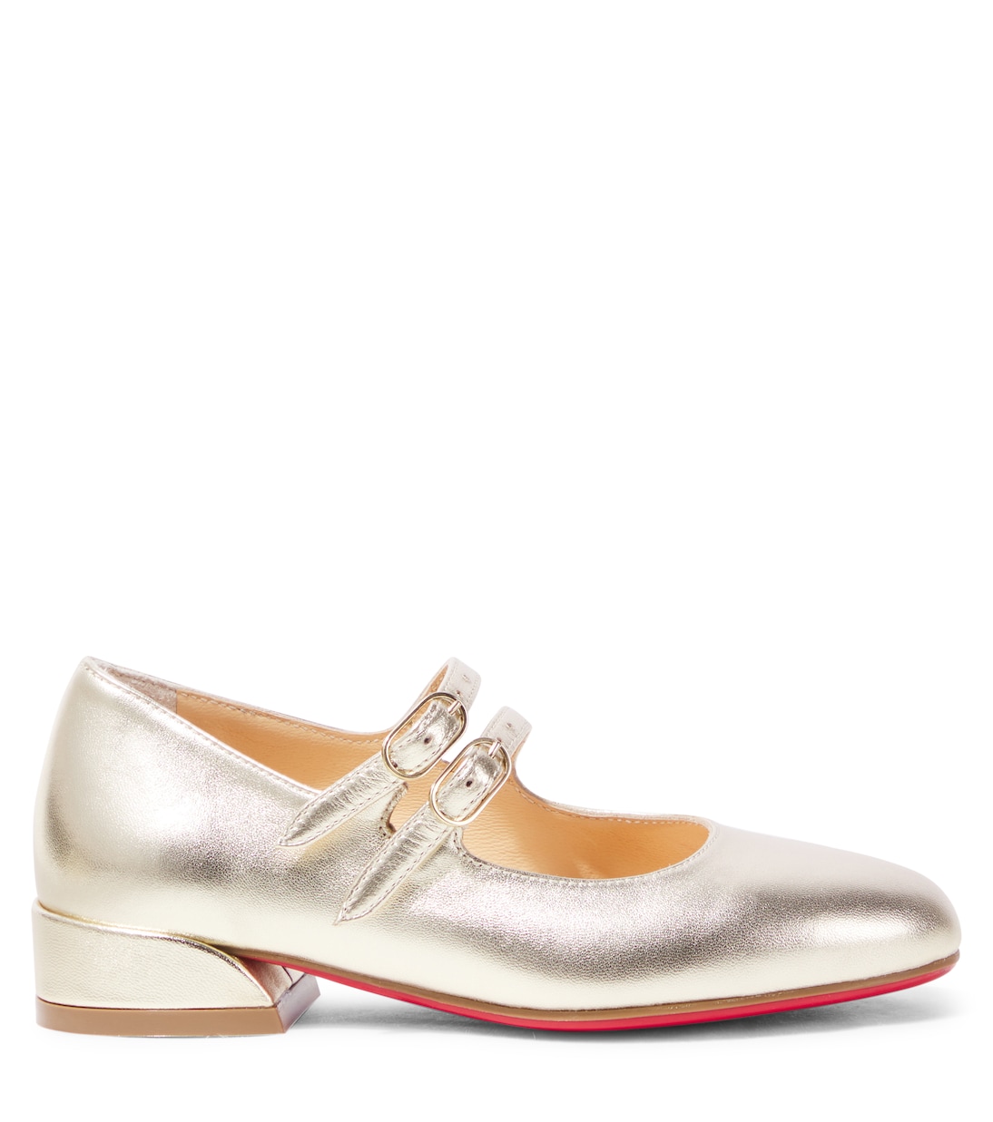 Ballerines Jane Fille en cuir métallisé | Christian Louboutin Kids