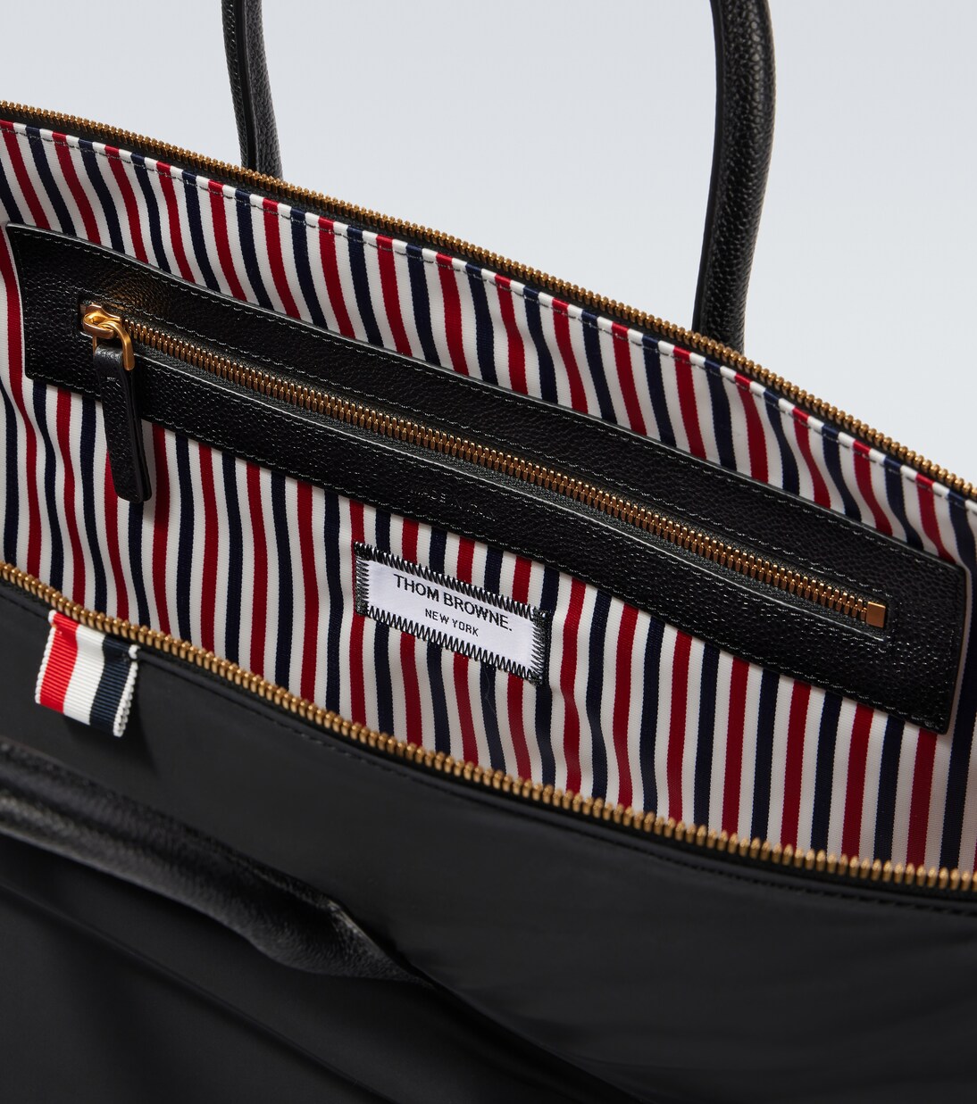 Weekender aus Twill mit Leder | Thom Browne