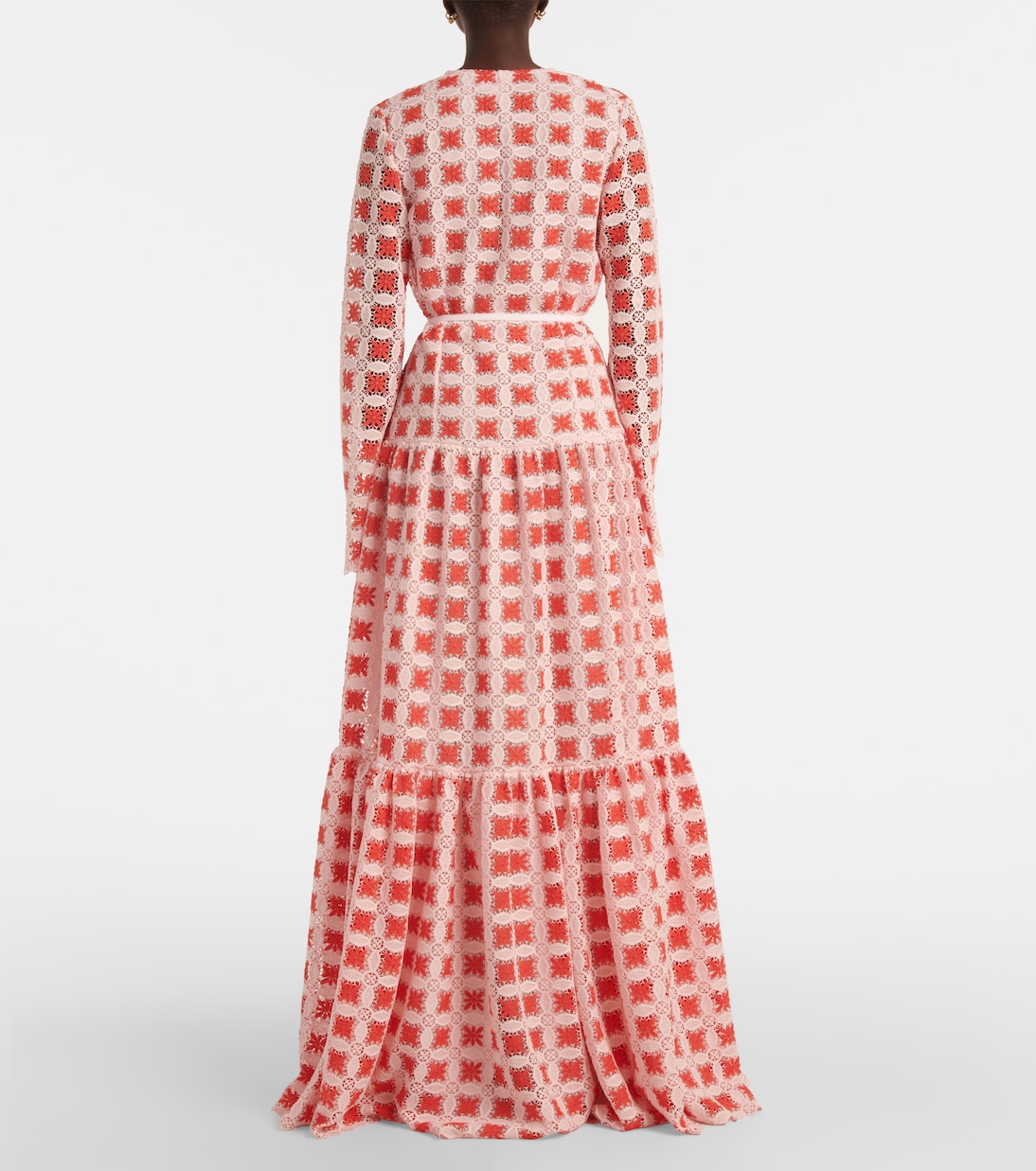 Vestido largo de encaje con cinturón | Giambattista Valli