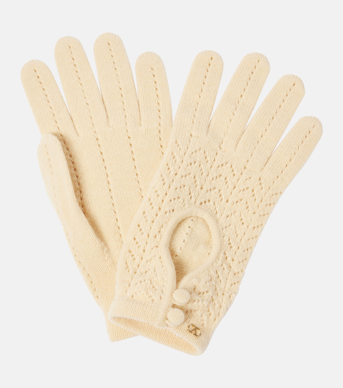 Pointelle virgin wool gloves | Valentino